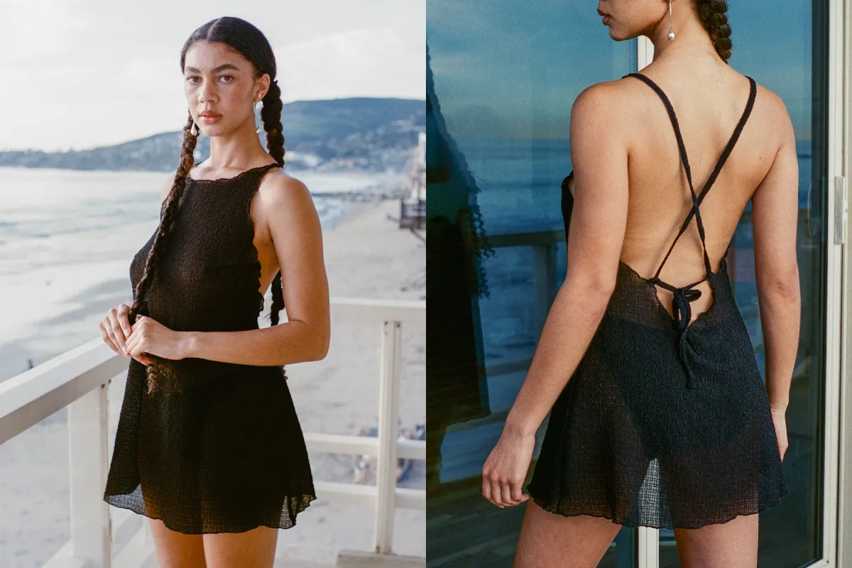 Crinkle Crossback Dress - Black made by Gil Rodriguez