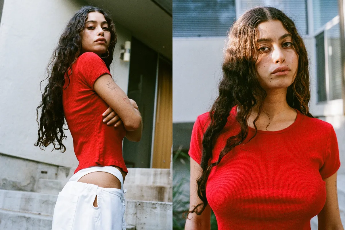 Pointelle Perla Tee - Tomate sold by Gil Rodriguez