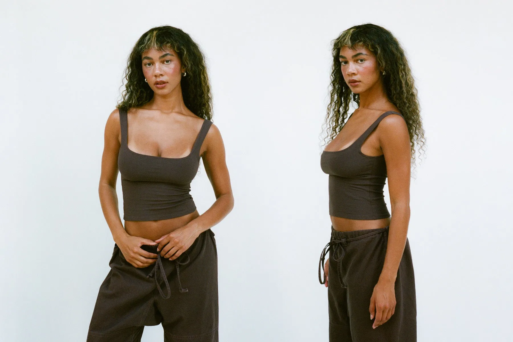 Matisse Scooped Tank - Chocolate sold by Gil Rodriguez