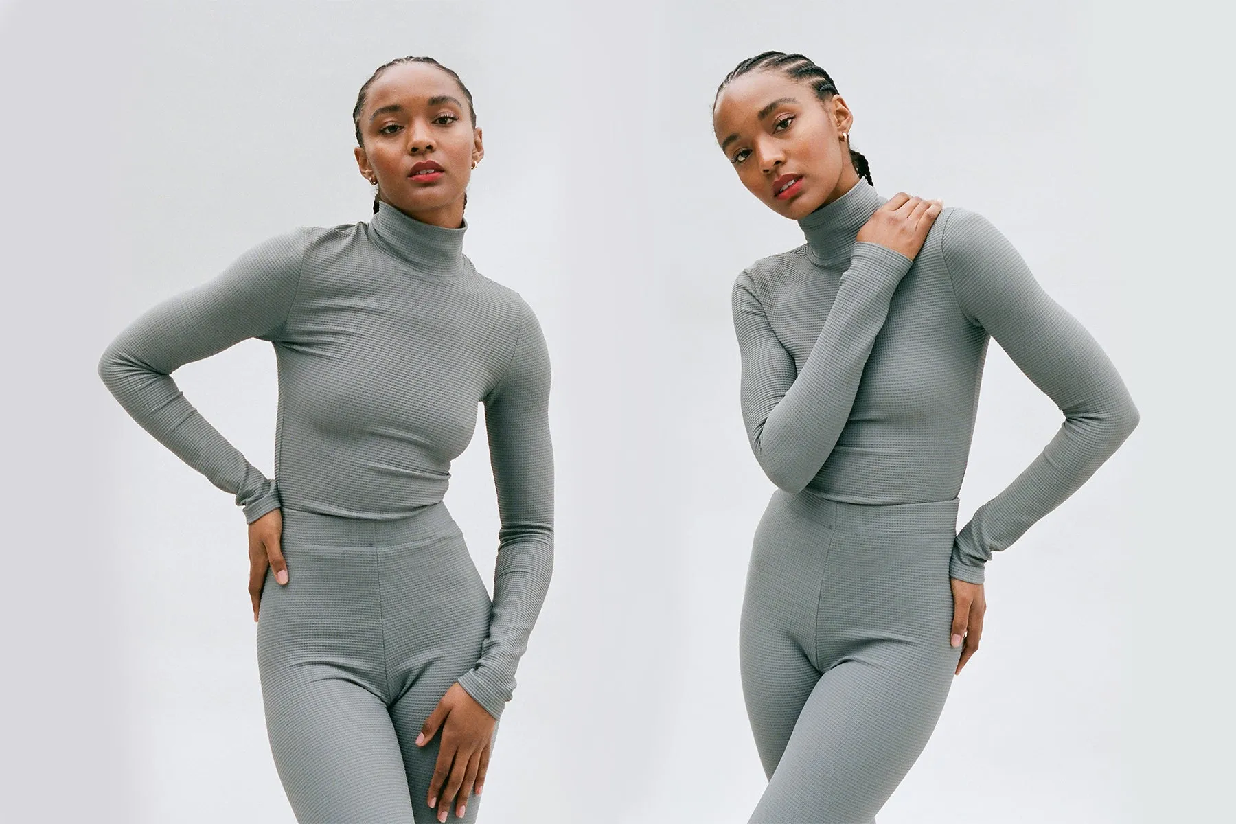 Pris Thermal Mock Neck Top - Slate sold by Gil Rodriguez