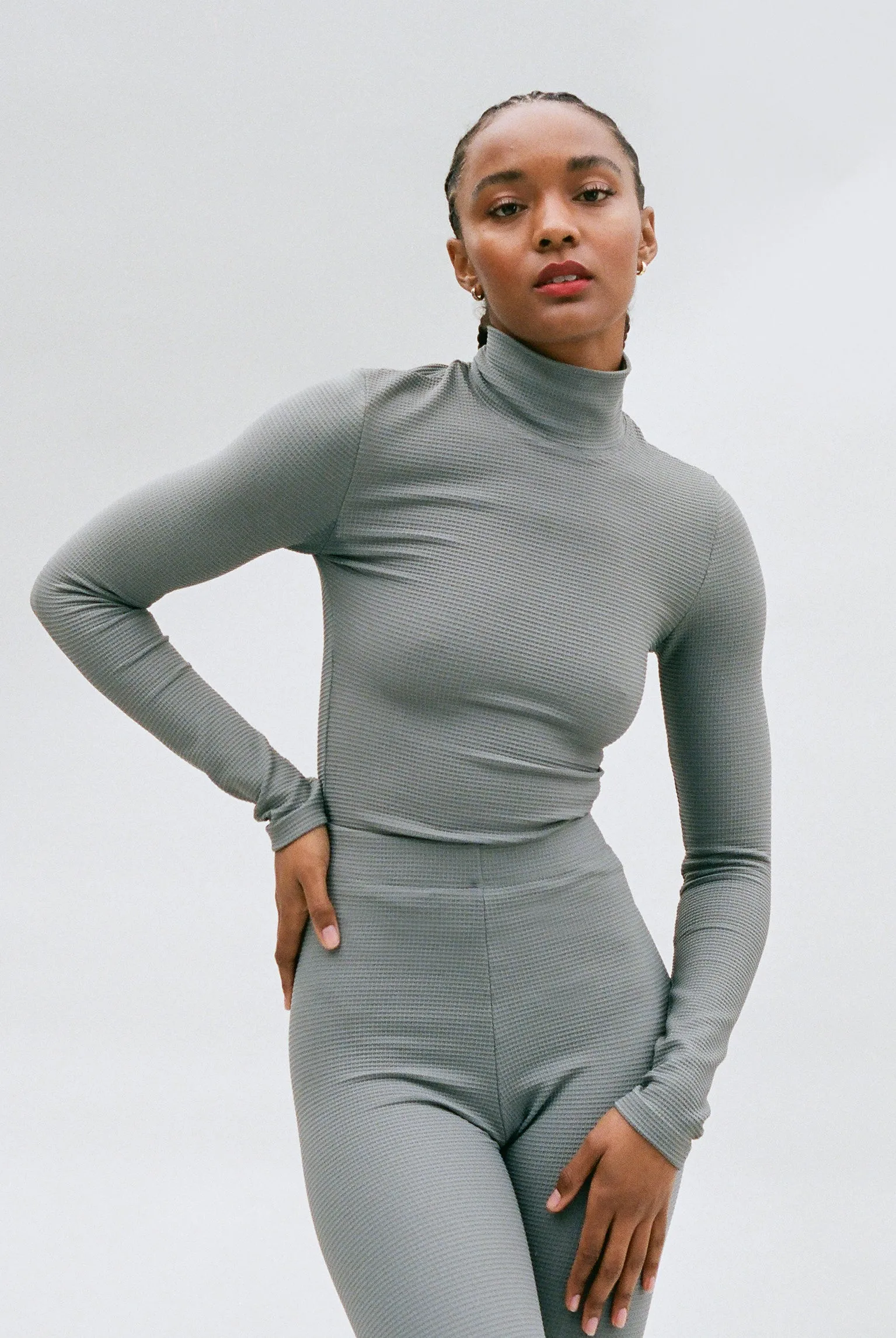 Pris Thermal Mock Neck Top - Slate sold by Gil Rodriguez product image thumbnail 5