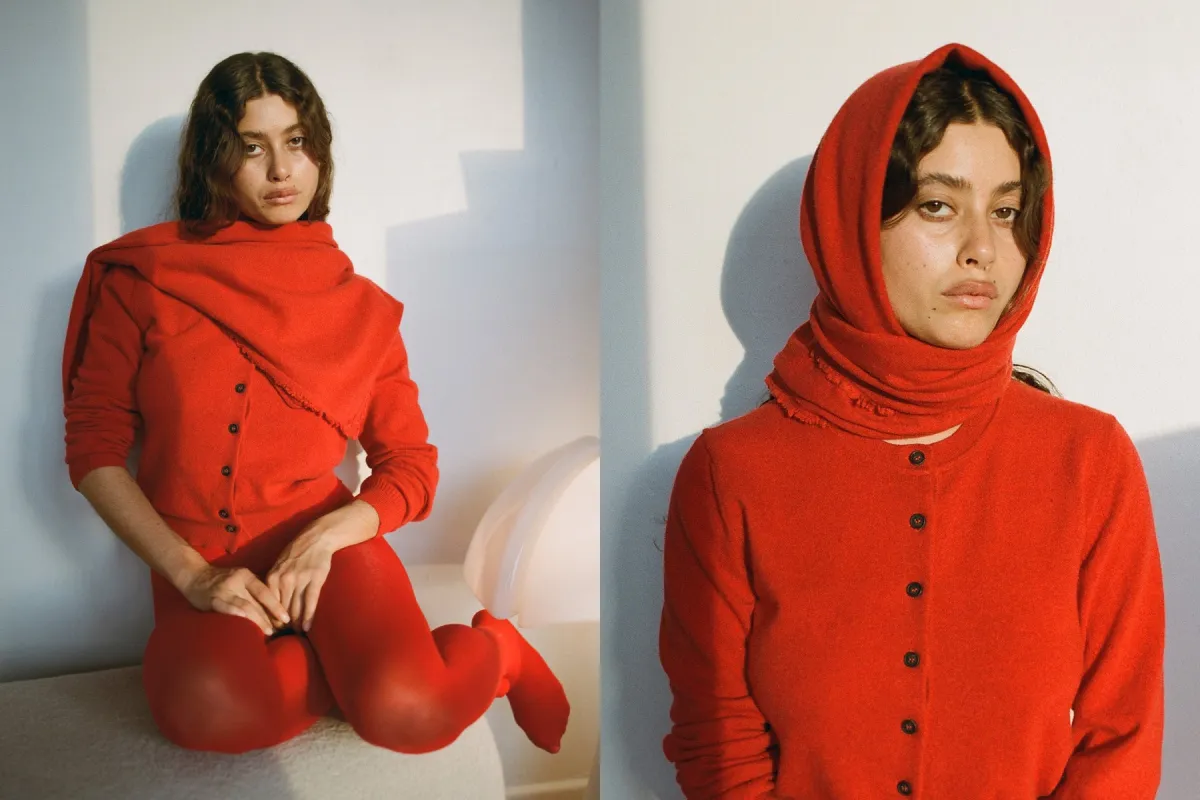 Tricot x Gil Rodriguez Cashmere Bandana - Red sold by Gil Rodriguez