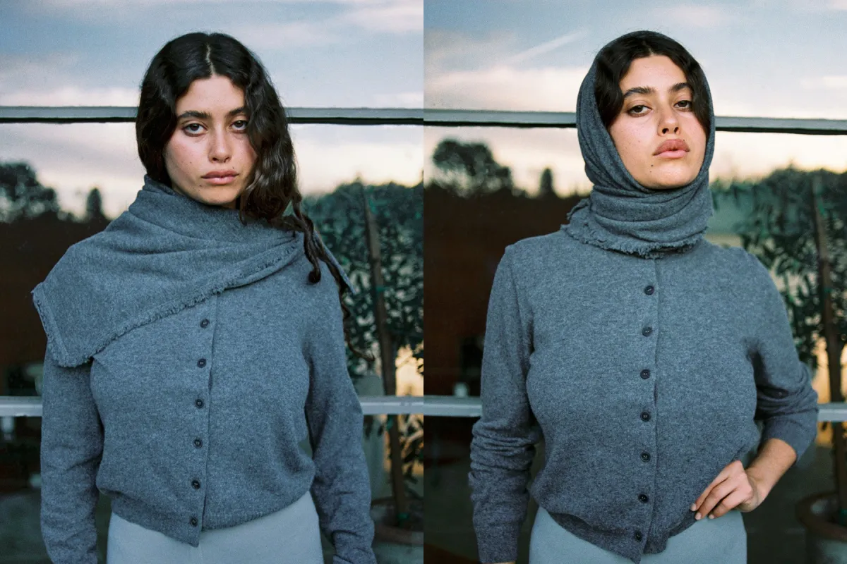 Tricot x Gil Rodriguez Cashmere Bandana - Charcoal sold by Gil Rodriguez