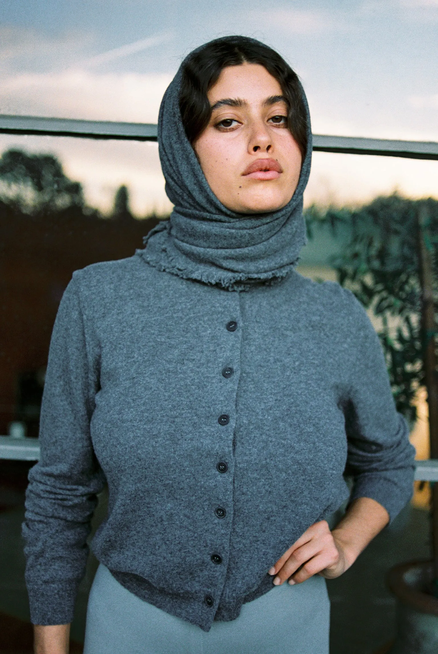 Tricot x Gil Rodriguez Cashmere Bandana - Charcoal sold by Gil Rodriguez product image thumbnail 4