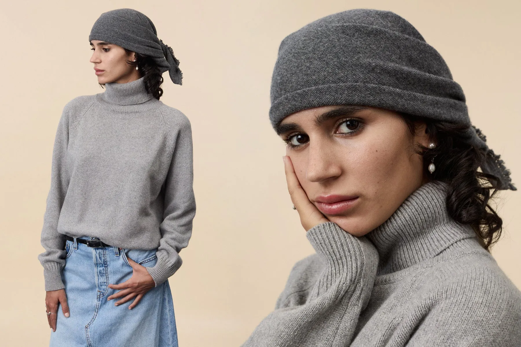 Tricot x Gil Rodriguez Cashmere Bandana - Charcoal sold by Gil Rodriguez product image thumbnail 2