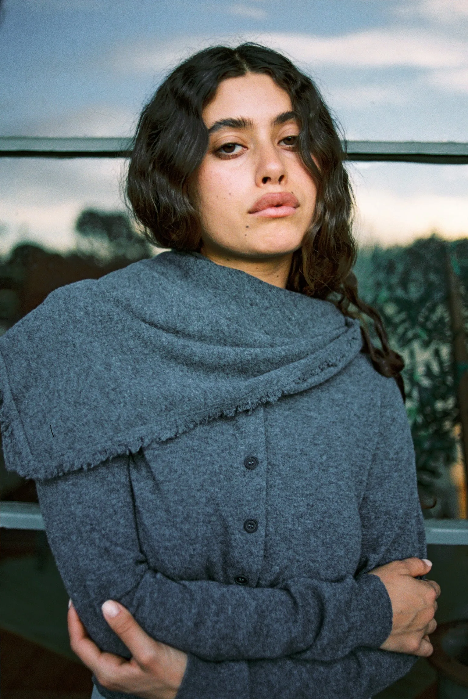 Tricot x Gil Rodriguez Cashmere Bandana - Charcoal sold by Gil Rodriguez product image thumbnail 3