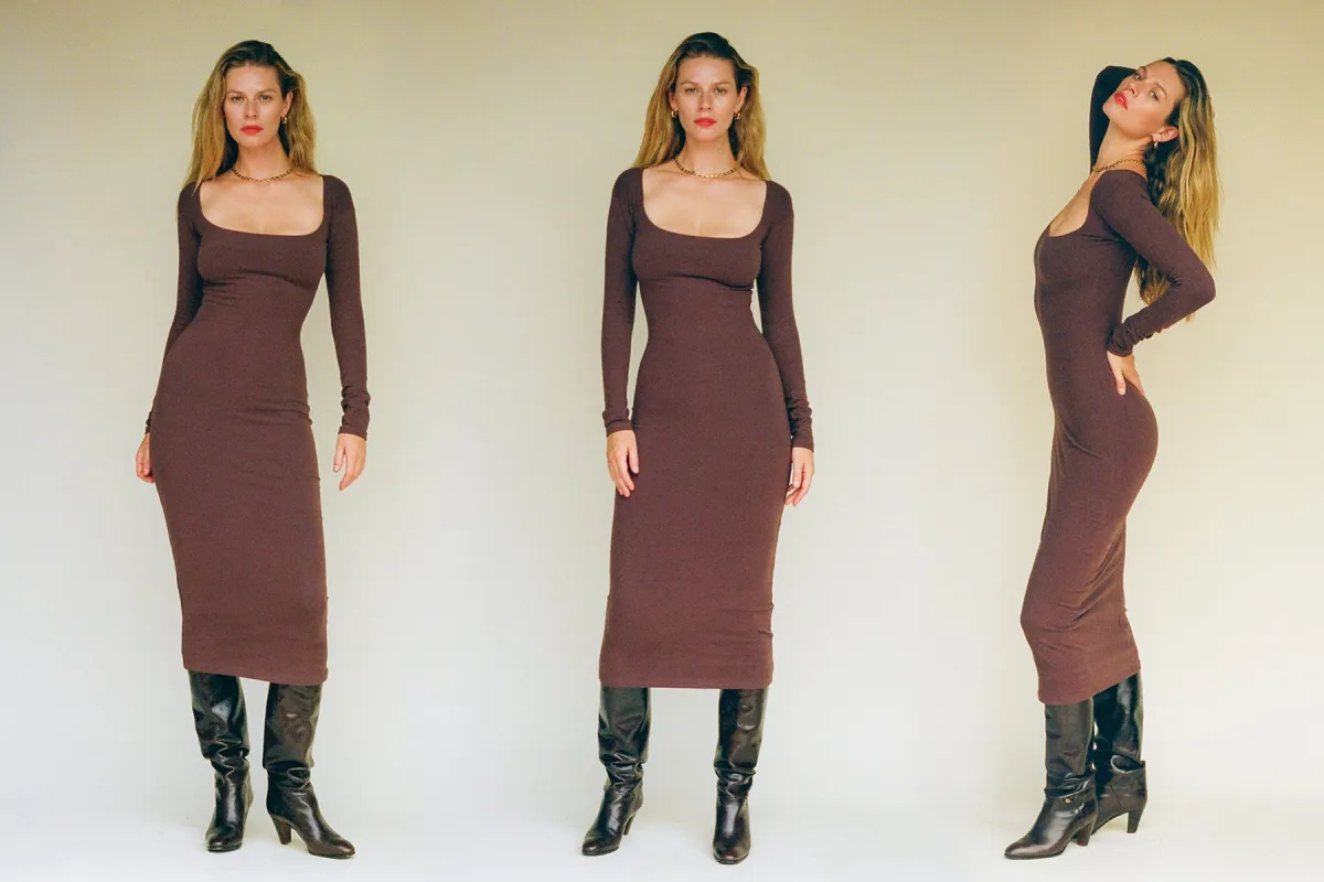 El Tigre Midi Dress - Chocolate (2nd Quality) made by Gil Rodriguez