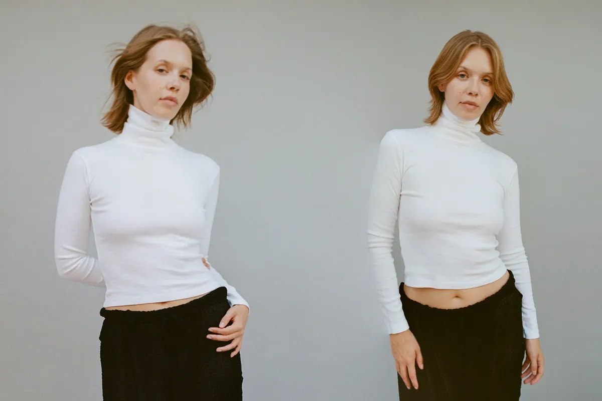 Turtleneck L/S Bellevue Tee - White (2nd Quality) sold by Gil Rodriguez