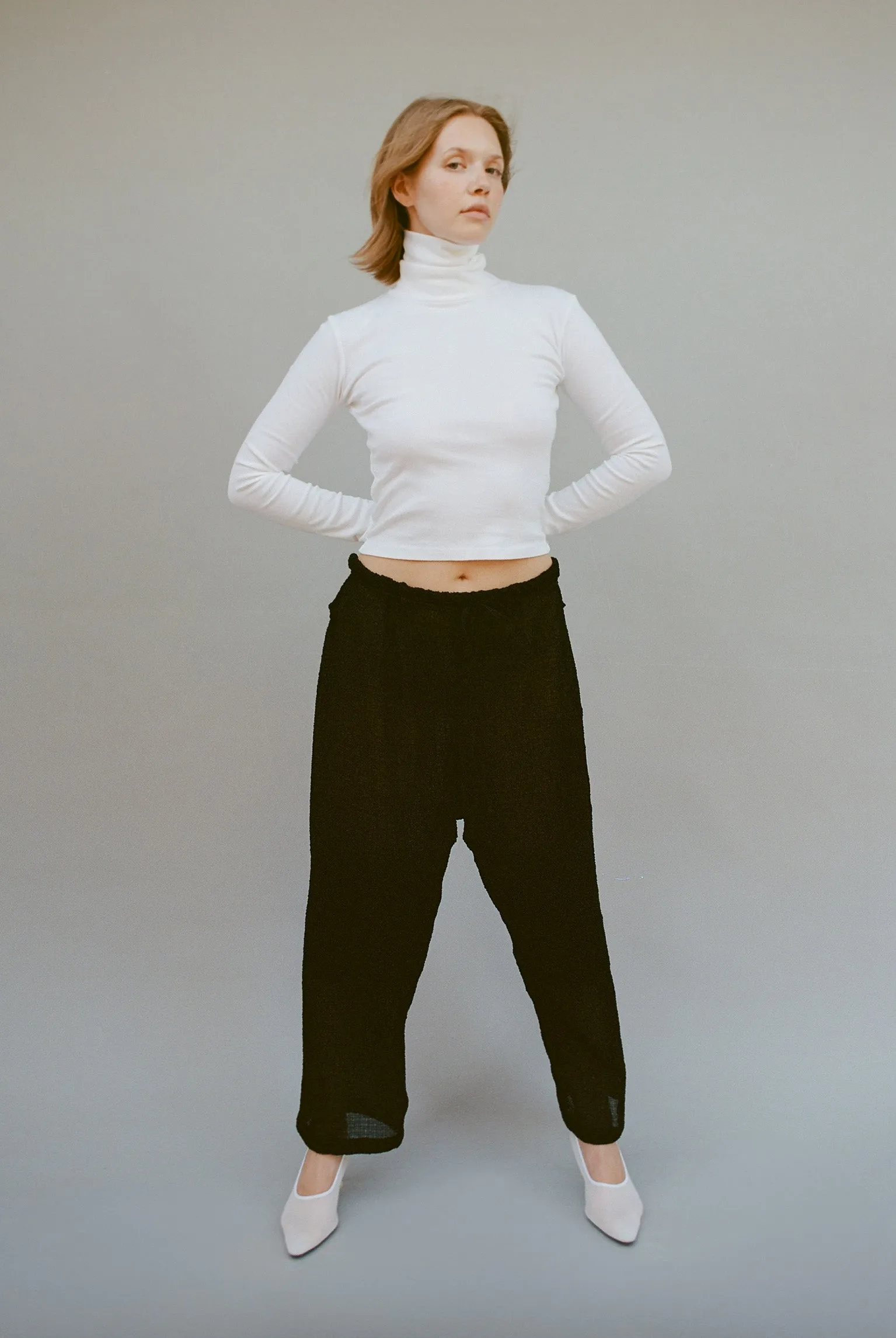 Turtleneck L/S Bellevue Tee - White (2nd Quality) sold by Gil Rodriguez product image thumbnail 5