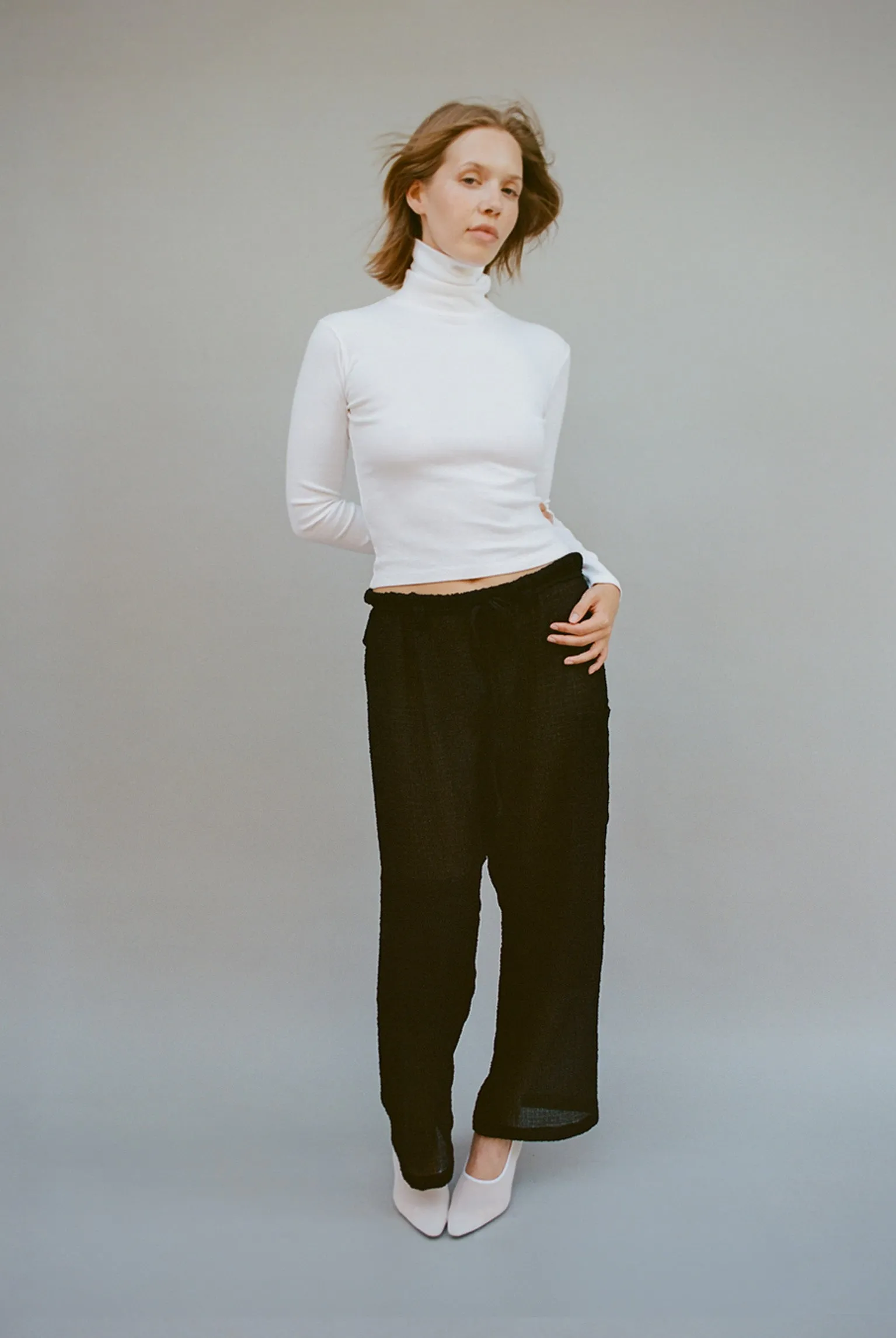 Turtleneck L/S Bellevue Tee - White (2nd Quality) sold by Gil Rodriguez product image thumbnail 4