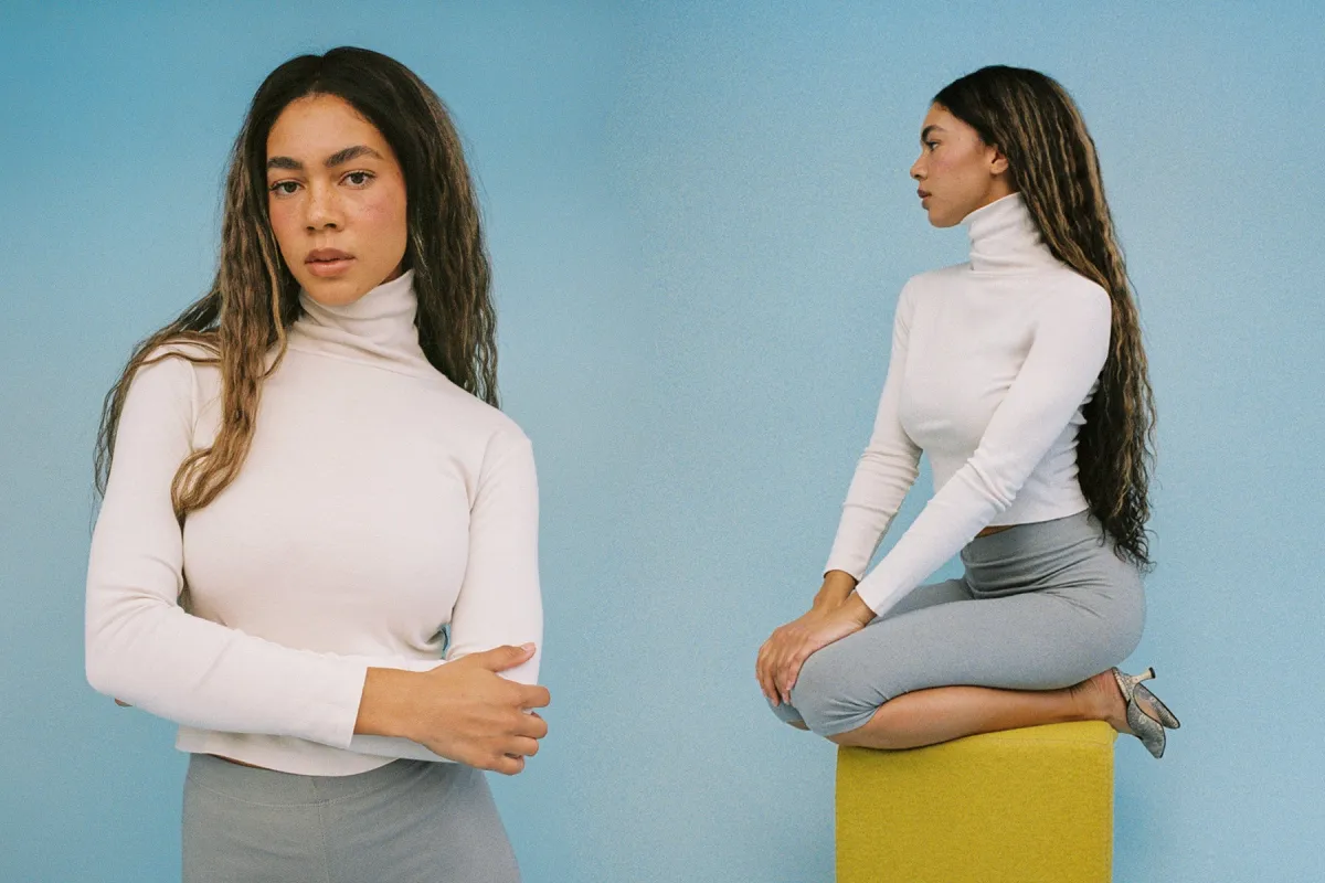 Turtleneck L/S Bellevue Tee - Birch sold by Gil Rodriguez