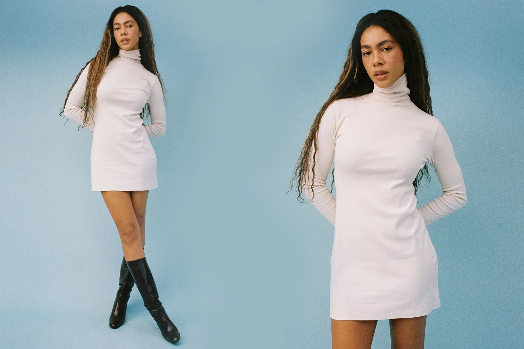 Turtleneck L/S Bellevue Mini Dress - Birch sold by Gil Rodriguez product image thumbnail 2