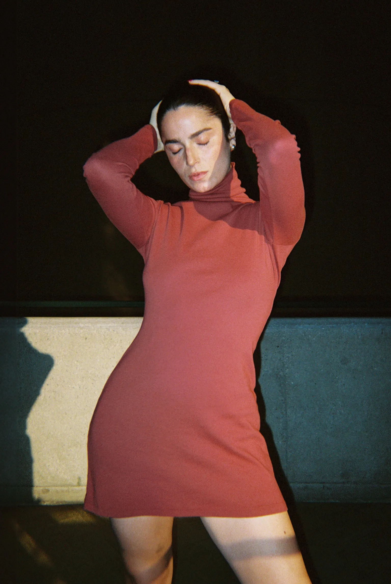 Turtleneck L/S Bellevue Mini Dress - Sangria sold by Gil Rodriguez product image thumbnail 5