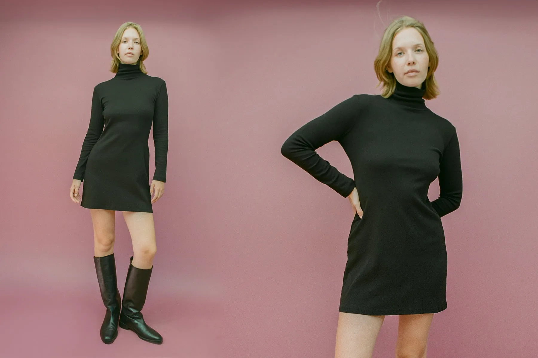 Turtleneck L/S Bellevue Mini Dress - Black sold by Gil Rodriguez