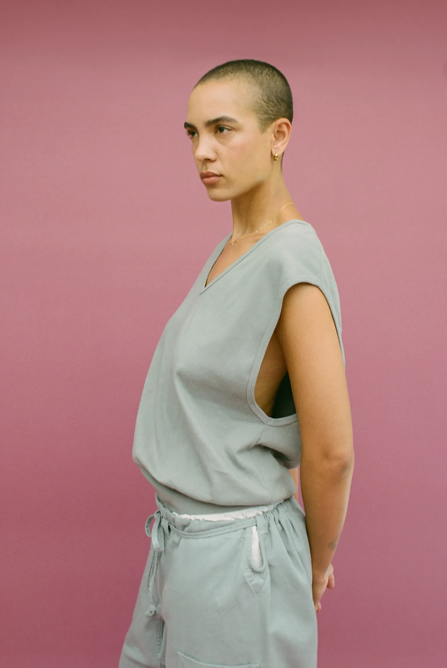 Billie Oversized Vest - Neutral Grey sold by Gil Rodriguez product image thumbnail 3