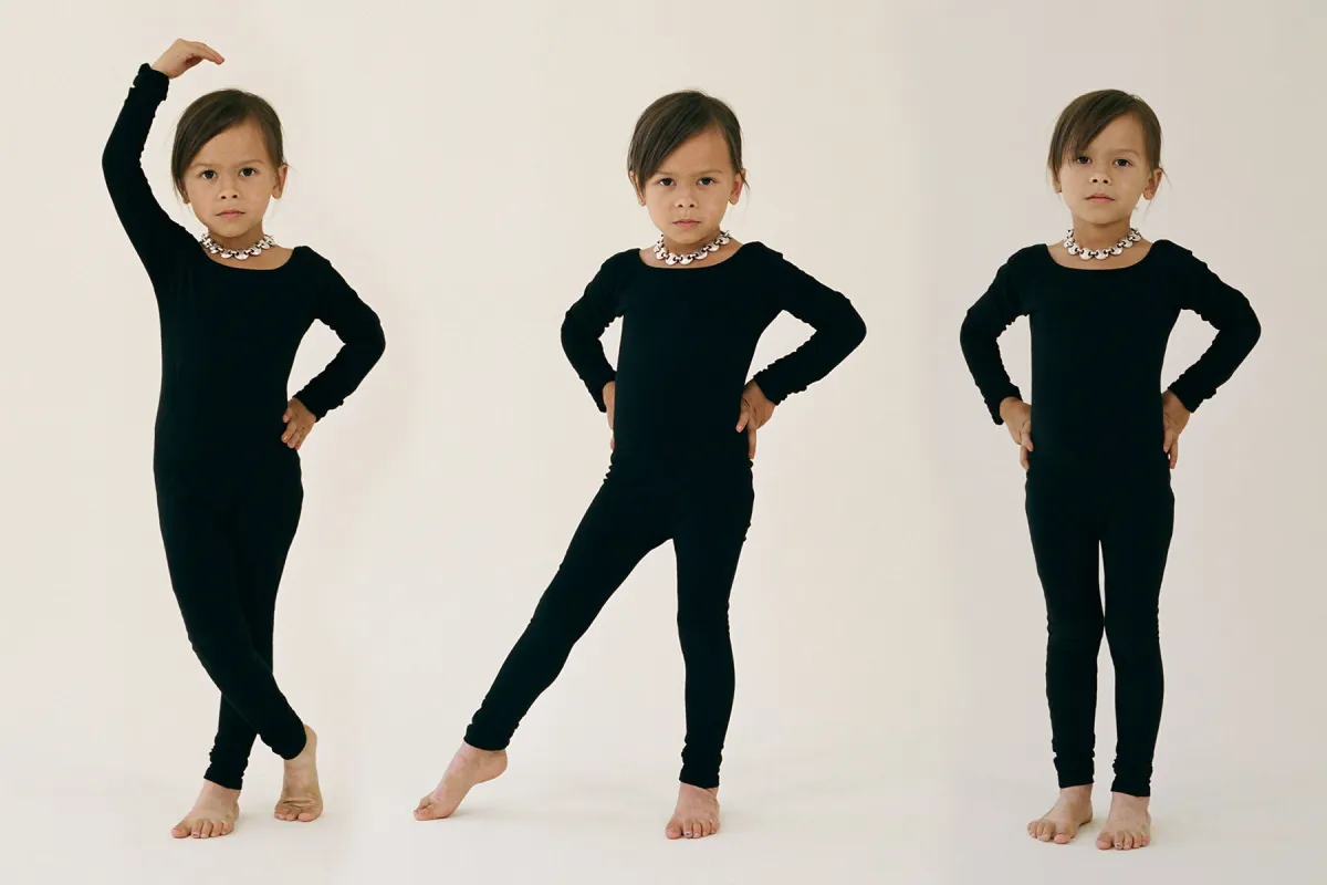 Kids Long Sleeve Via Olympia Unitard - Black sold by Gil Rodriguez