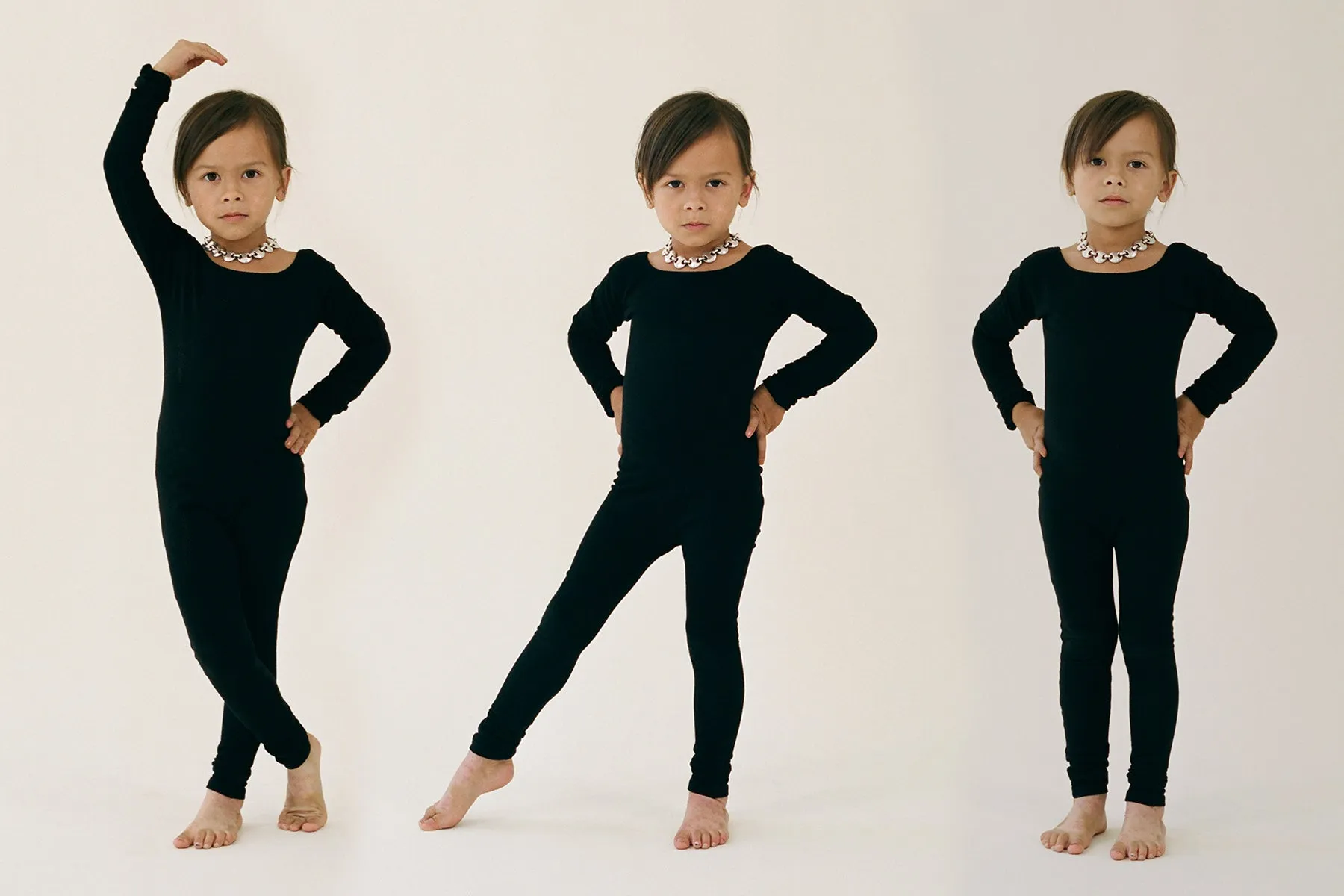 Kids Long Sleeve Via Olympia Unitard - Black sold by Gil Rodriguez