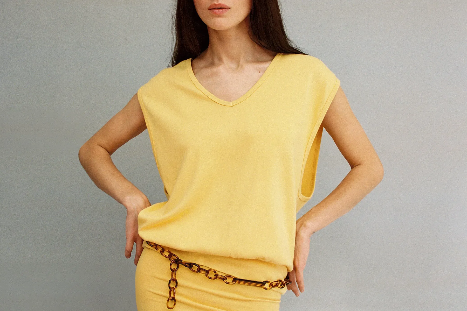 Billie Oversized Vest - Turmeric sold by Gil Rodriguez product image thumbnail 2