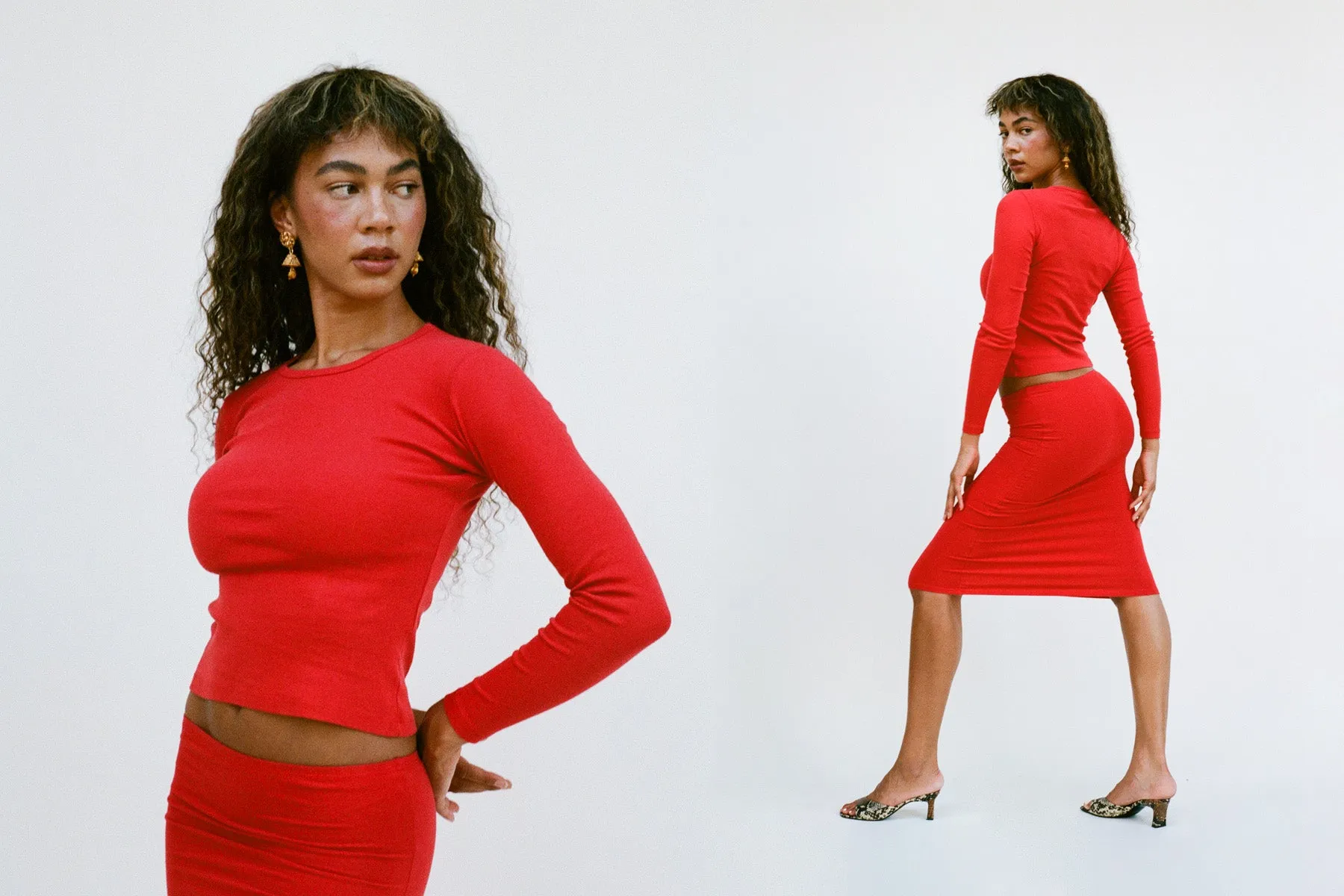 Long Sleeve Bellevue Tee - Tomate sold by Gil Rodriguez