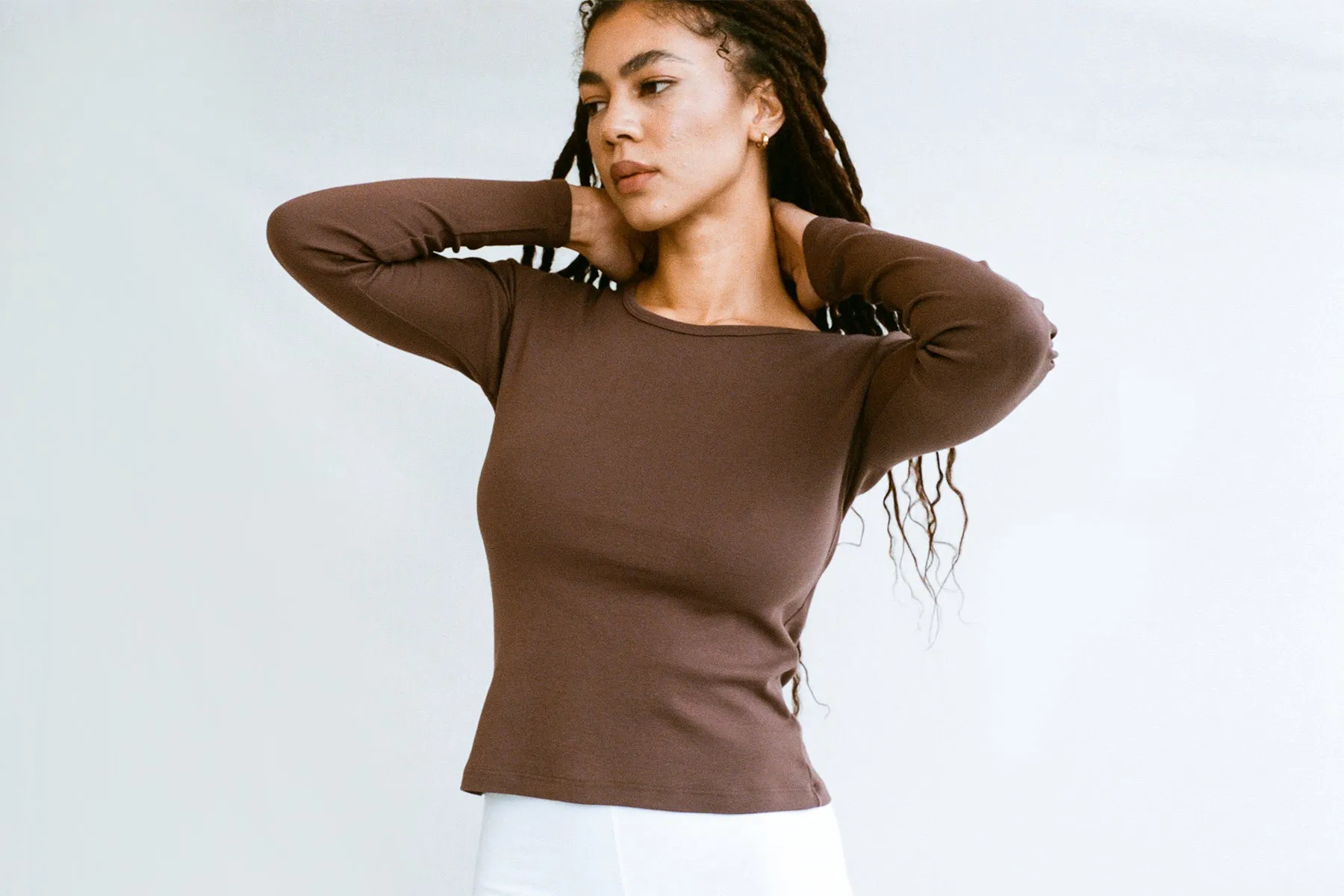 Long Sleeve Bellevue Tee - Chocolate sold by Gil Rodriguez product image thumbnail 2