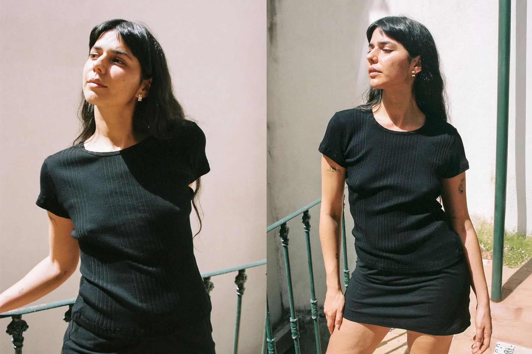 Variated Rib S/S Tee - Black sold by Gil Rodriguez