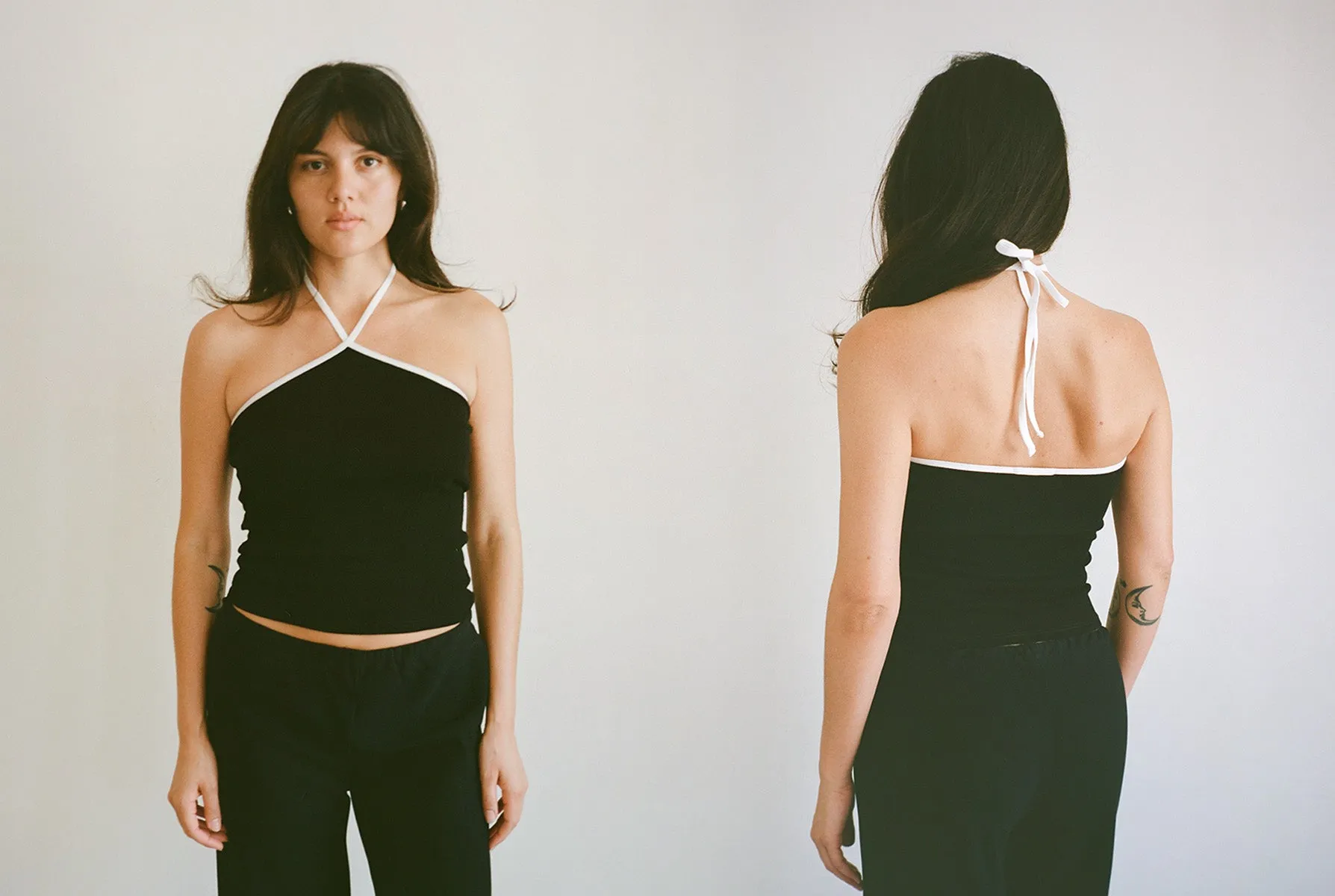 Julia Contrast Halter Top - Black/White sold by Gil Rodriguez product image thumbnail 2