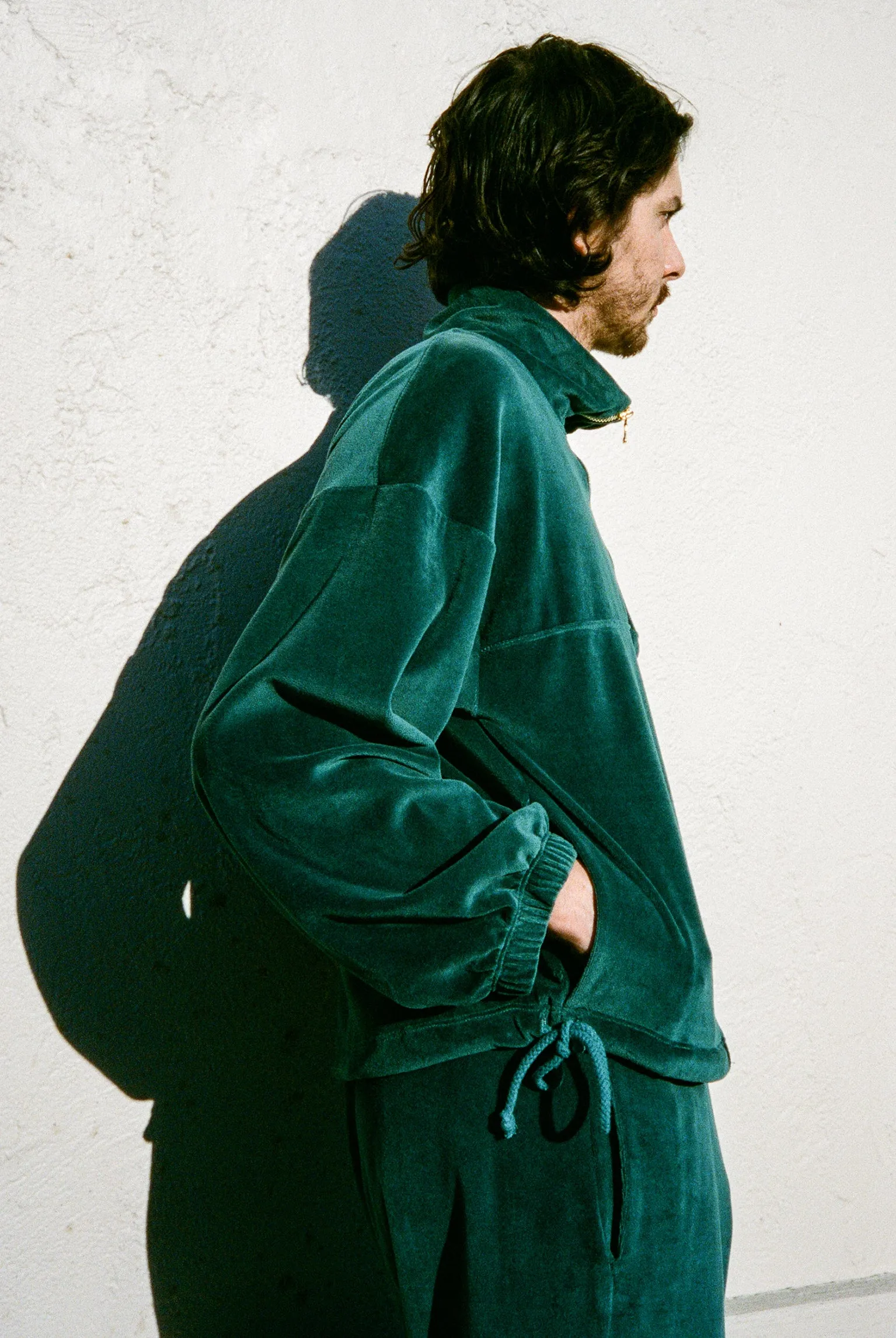 Velour Dion Half-Zip Sweatshirt - Pine (2nd Quality) sold by Gil Rodriguez product image thumbnail 4