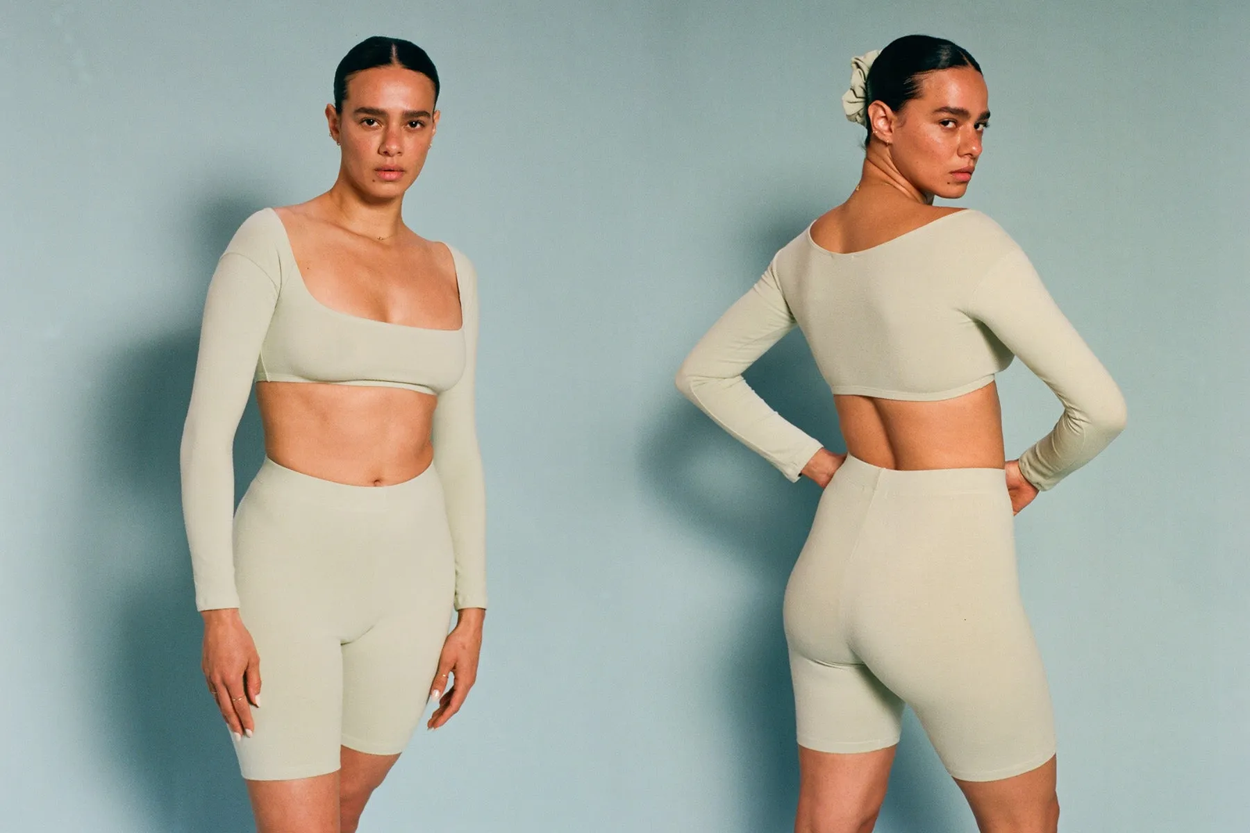 El Tigre Chiquito L/S Crop Top - White Sage sold by Gil Rodriguez product image thumbnail 2