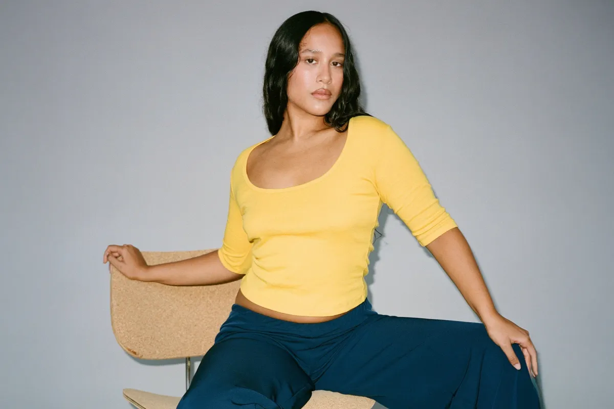 Celine Half-Sleeve Top - Wax sold by Gil Rodriguez