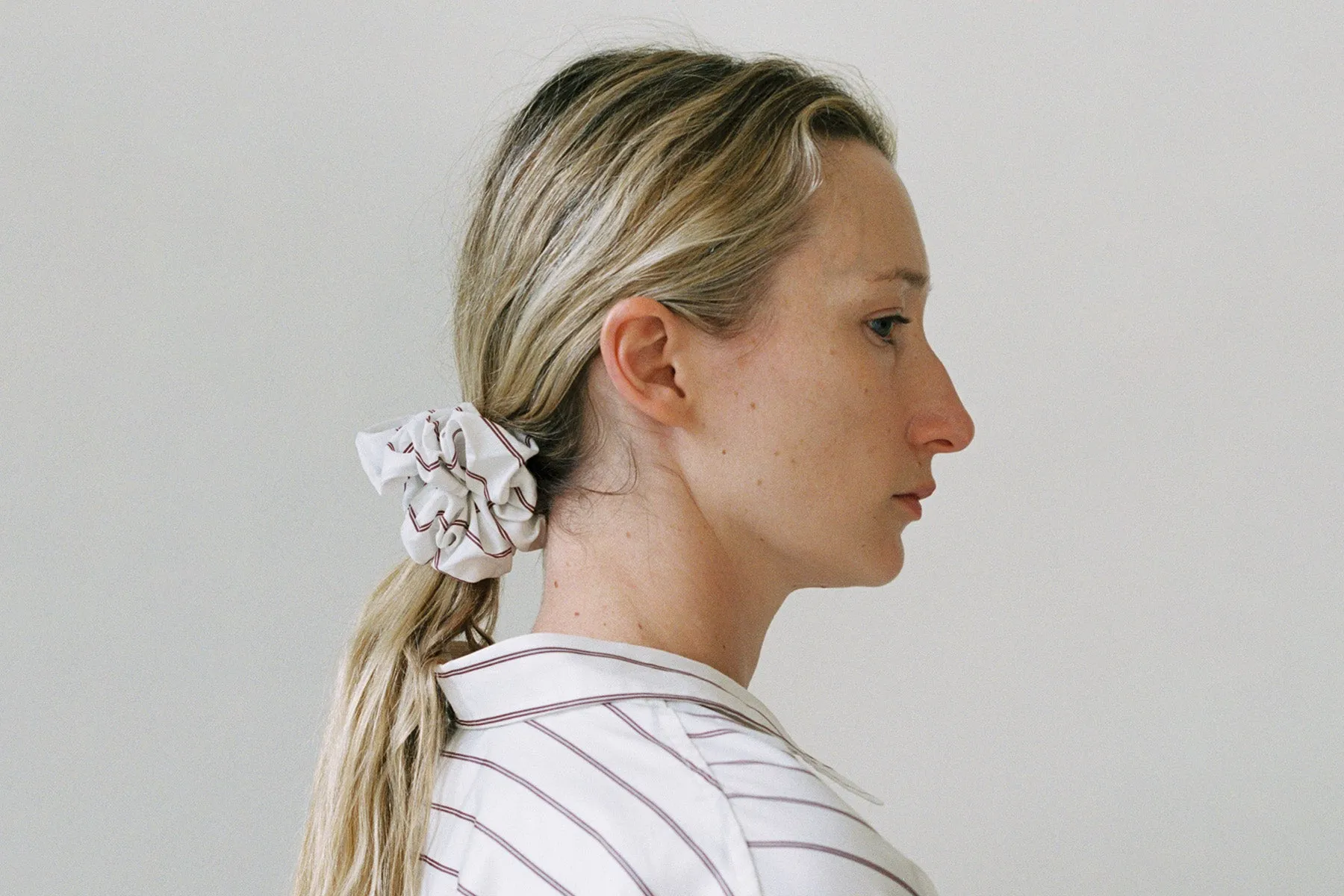 Stripe Poplin Scrunchie - Burgundy Stripe sold by Gil Rodriguez product image thumbnail 2