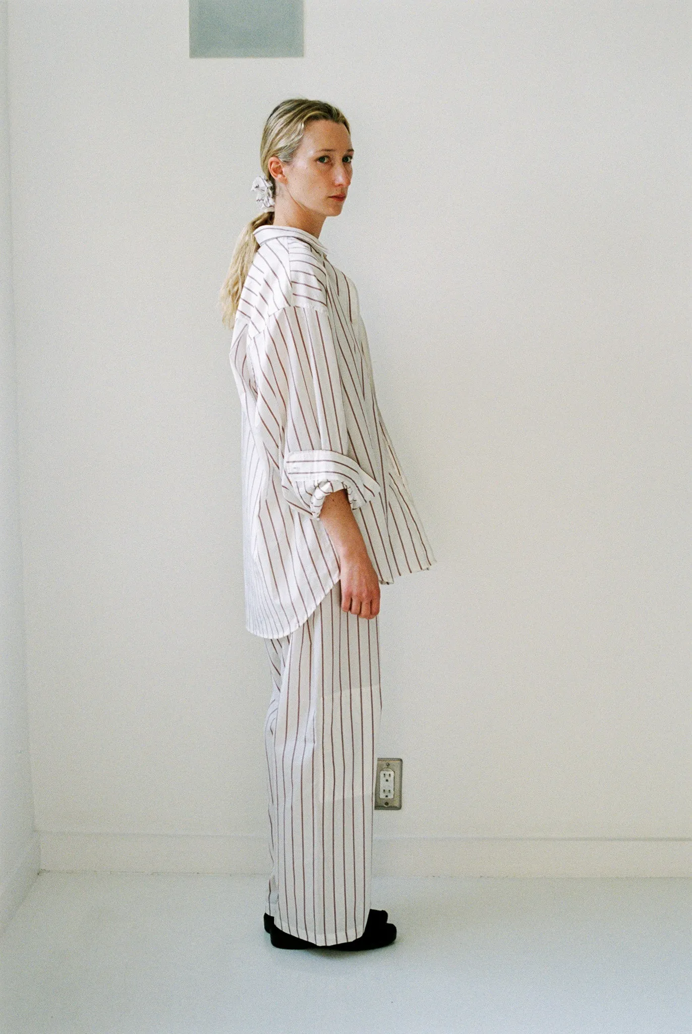 Stripe Poplin Scrunchie - Burgundy Stripe sold by Gil Rodriguez product image thumbnail 5