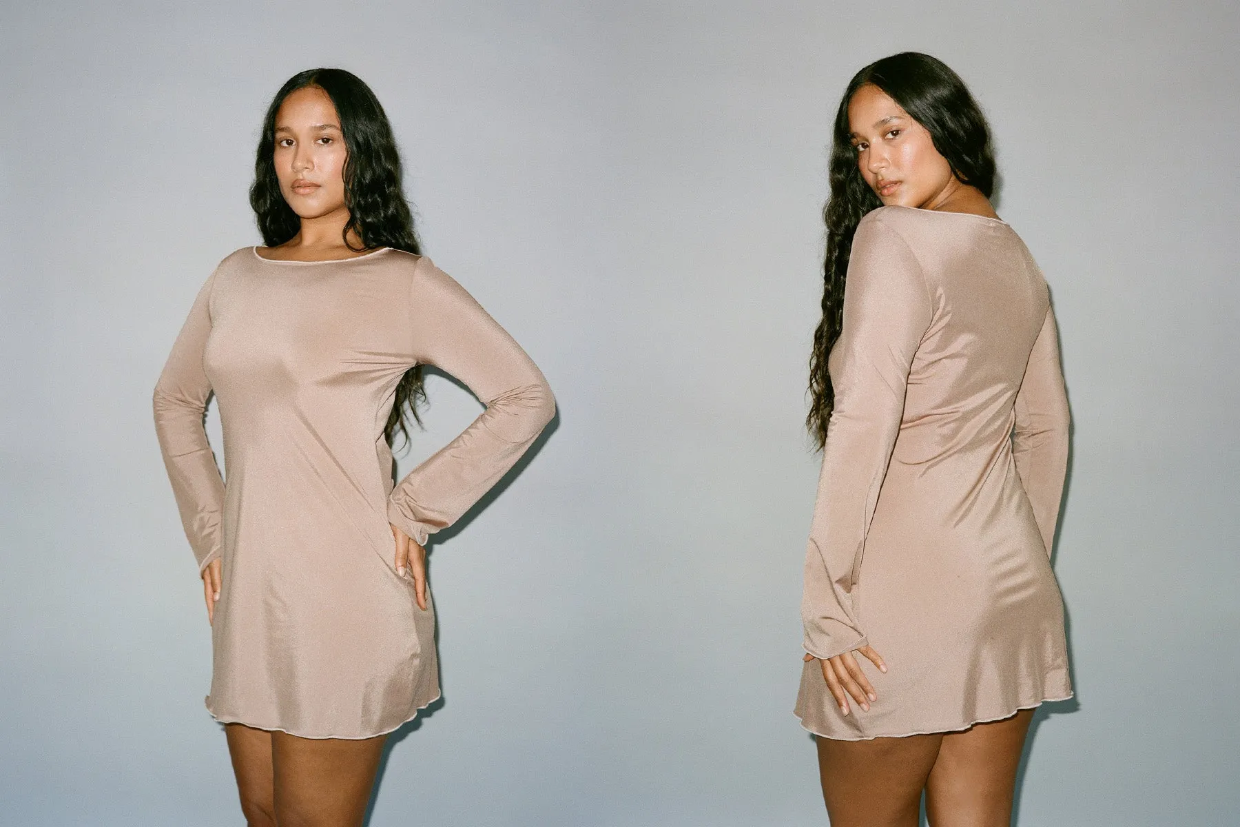 Metallic Knit Elektra Dress - Smokey Blush sold by Gil Rodriguez