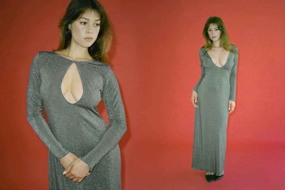 Shimmer Knit Jane Dress - Espresso made by Gil Rodriguez