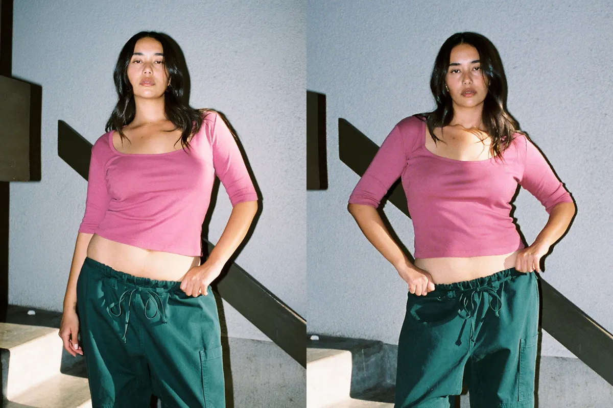 Celine Half-Sleeve Top - Mauvewood made by Gil Rodriguez