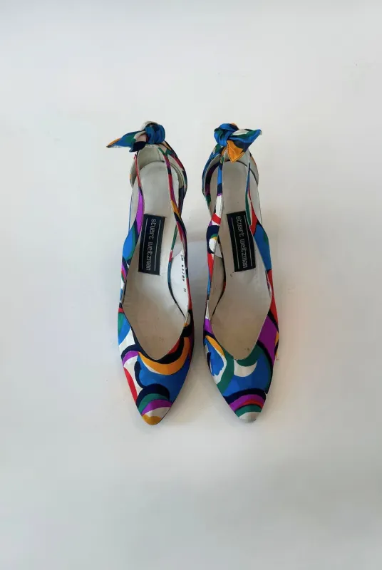 80s Stuart Weitzman Mulitcolored Pumps made by Gil Rodriguez