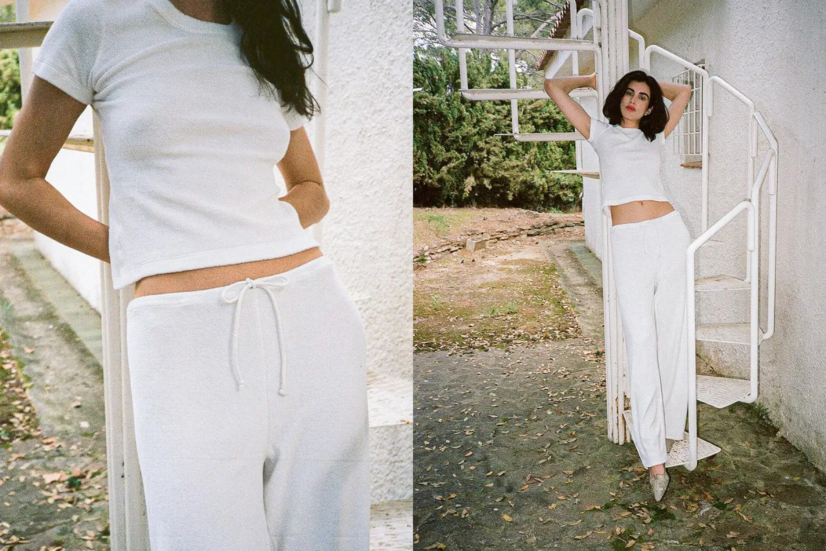 Terry Girona Drawstring Pant - White made by Gil Rodriguez