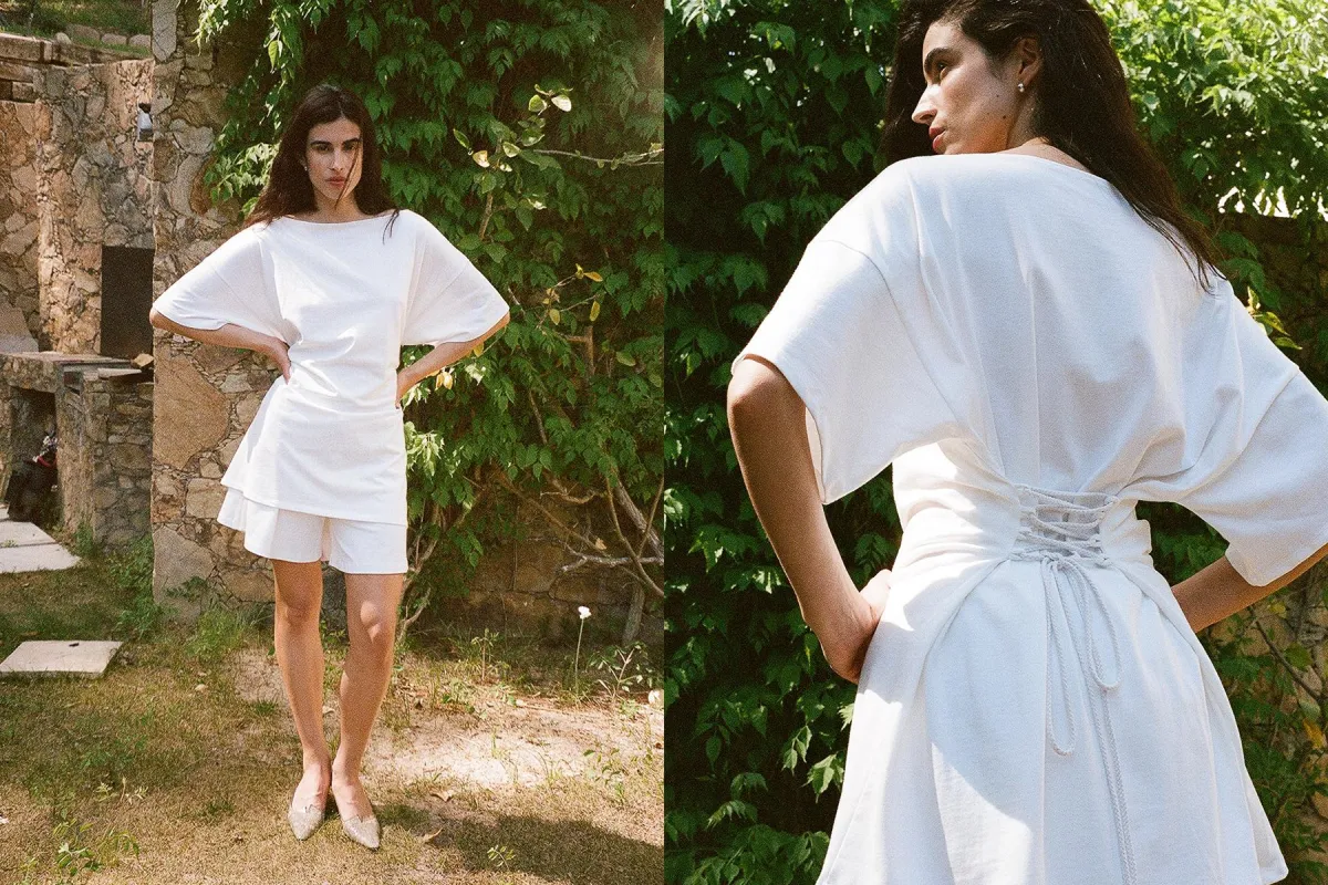 Skipper Shirt Dress - White made by Gil Rodriguez