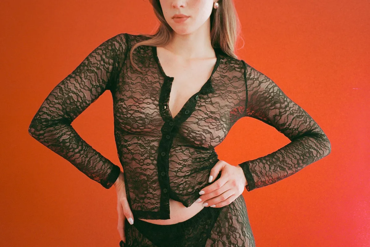 Lace Sophie Cardigan - Black (2nd Quality) made by Gil Rodriguez