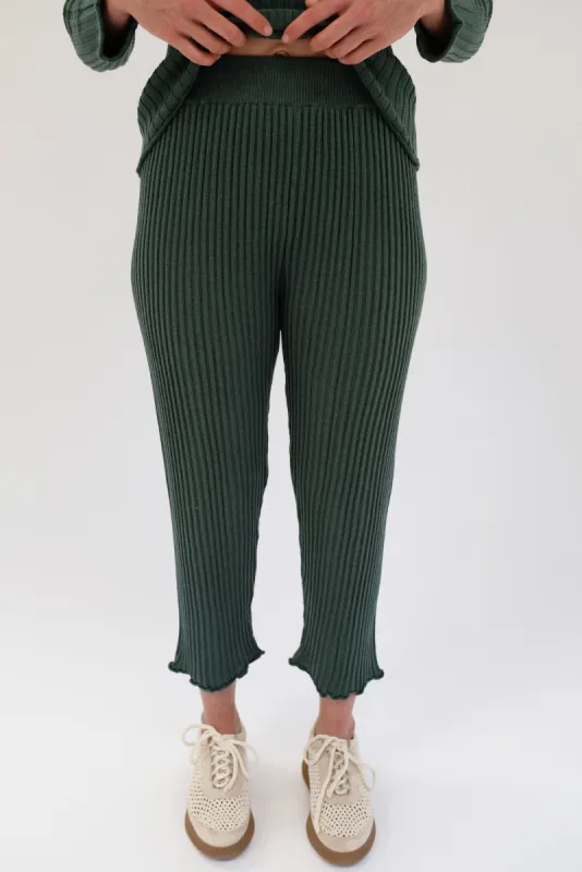 Beklina Merino Ribbed Joggers Jungle sold by Beklina