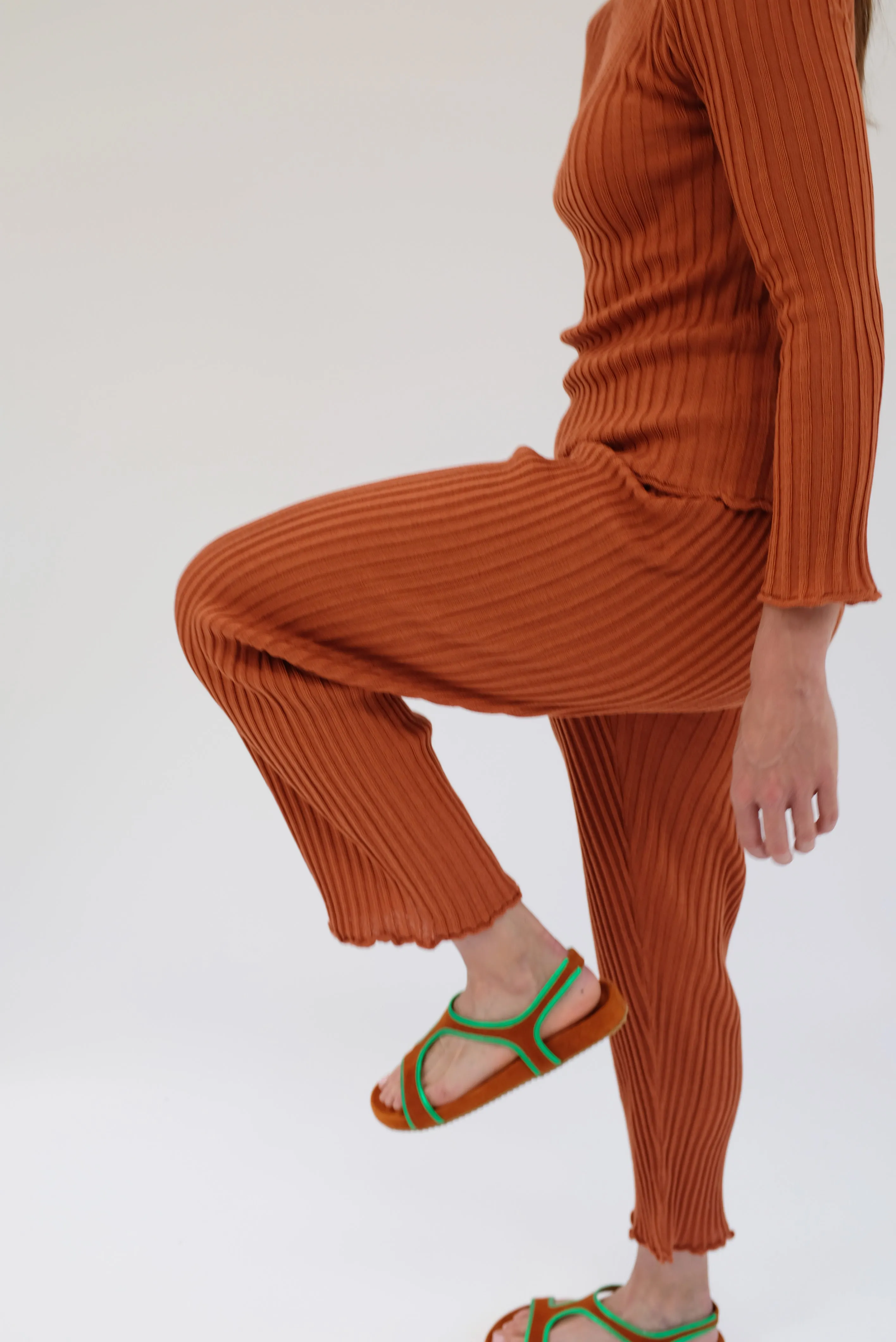 Beklina Merino Ribbed Joggers Terracotta sold by Beklina product image thumbnail 2