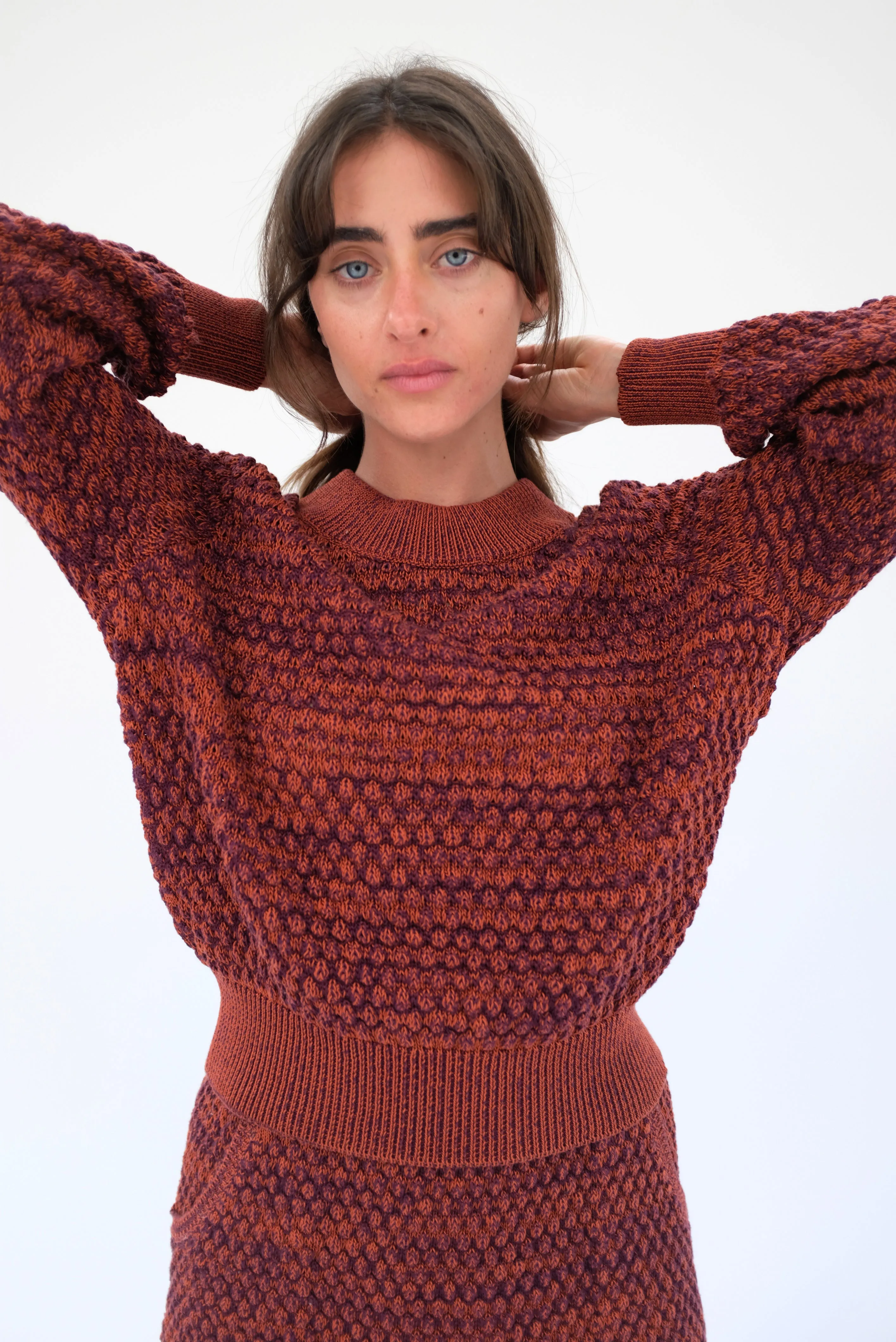 Beklina Mar Monte Sweater Clay / Plum sold by Beklina