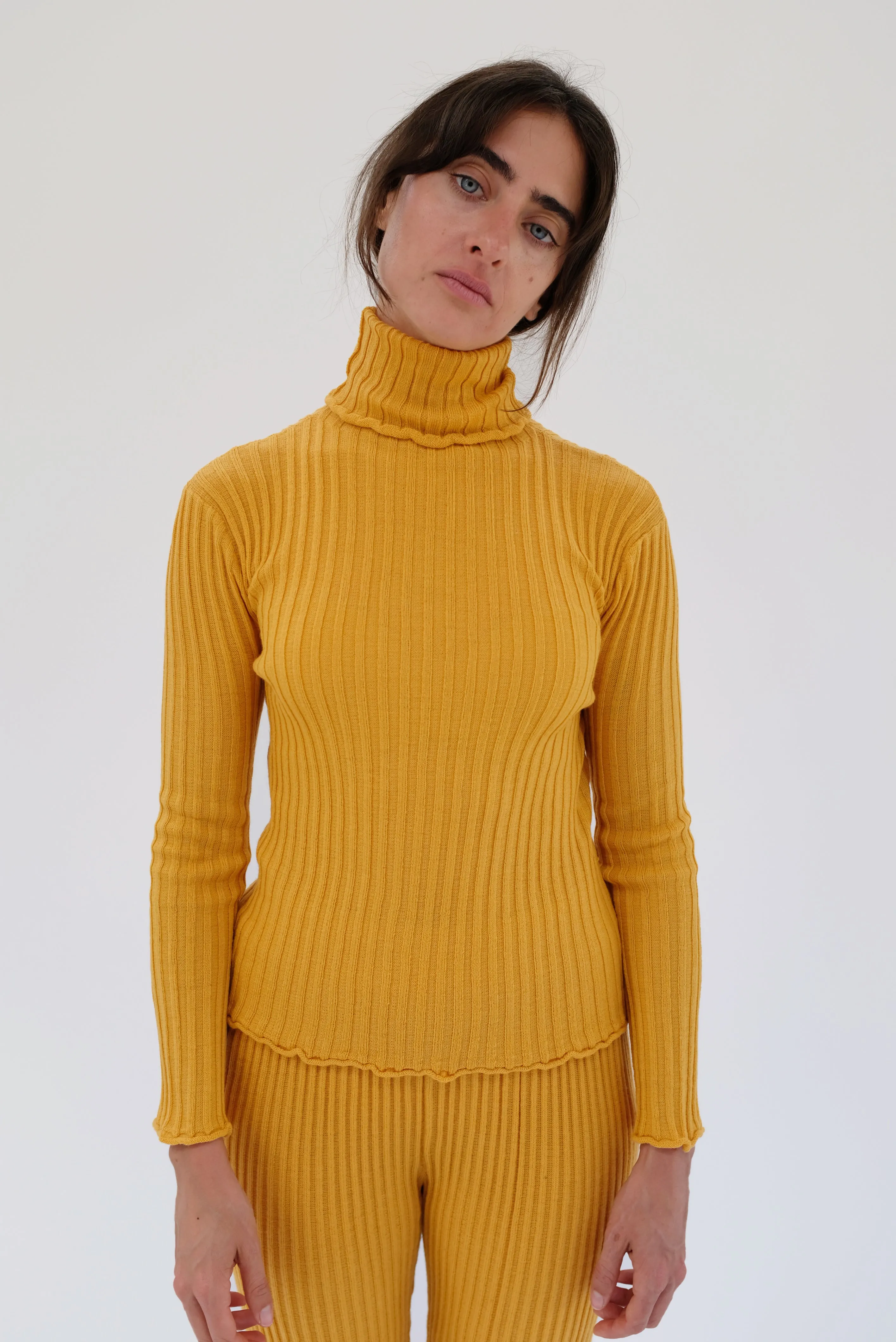 Beklina Merino Ribbed Turtleneck Saffron sold by Beklina product image thumbnail 5