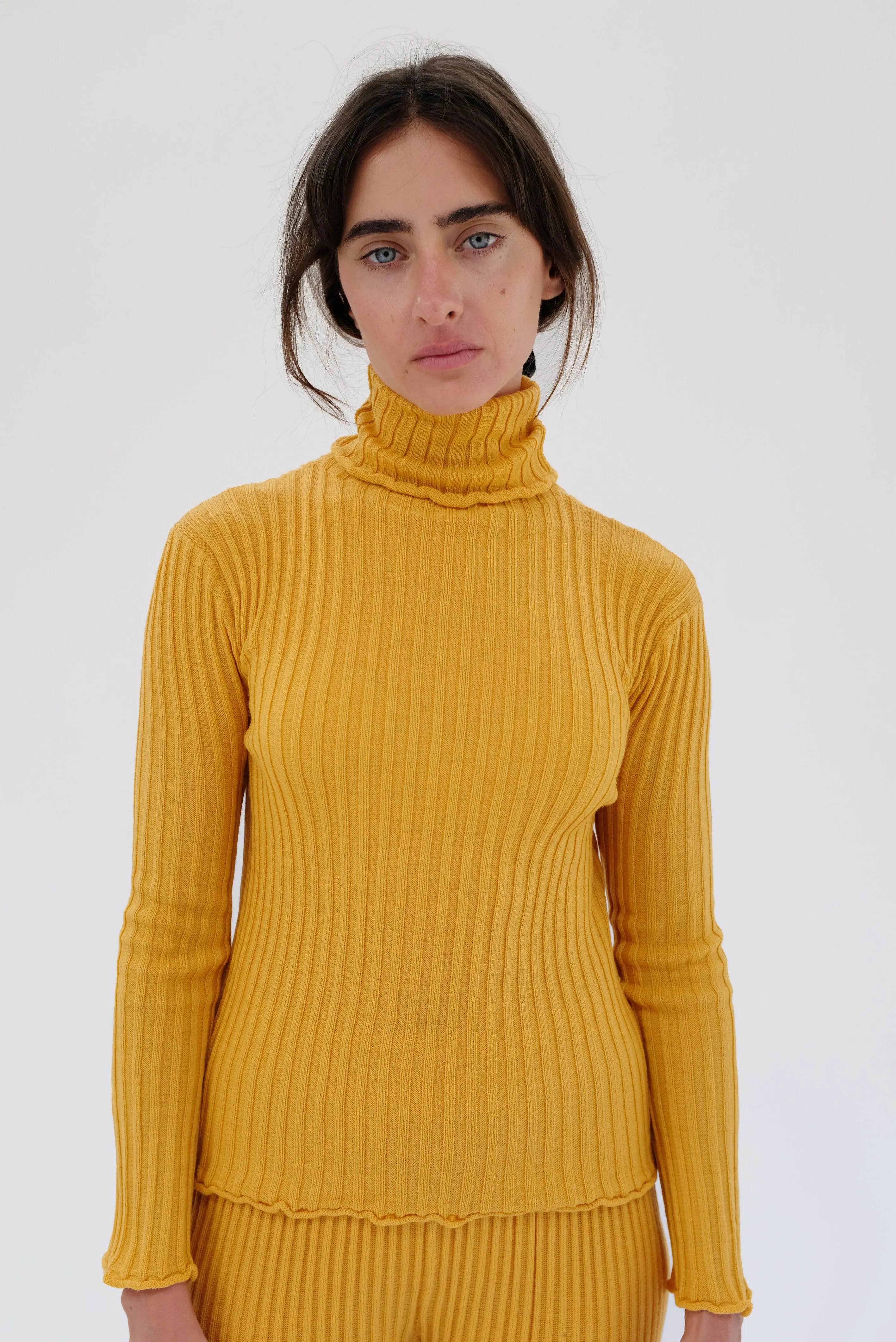 Beklina Merino Ribbed Turtleneck Saffron sold by Beklina product image thumbnail 2