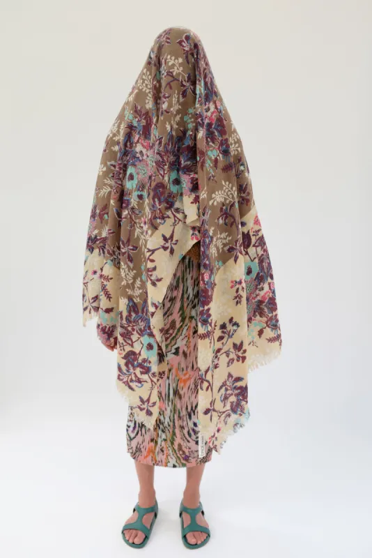 Epice Bandana Scarf Fleur 2 Walnut sold by Beklina