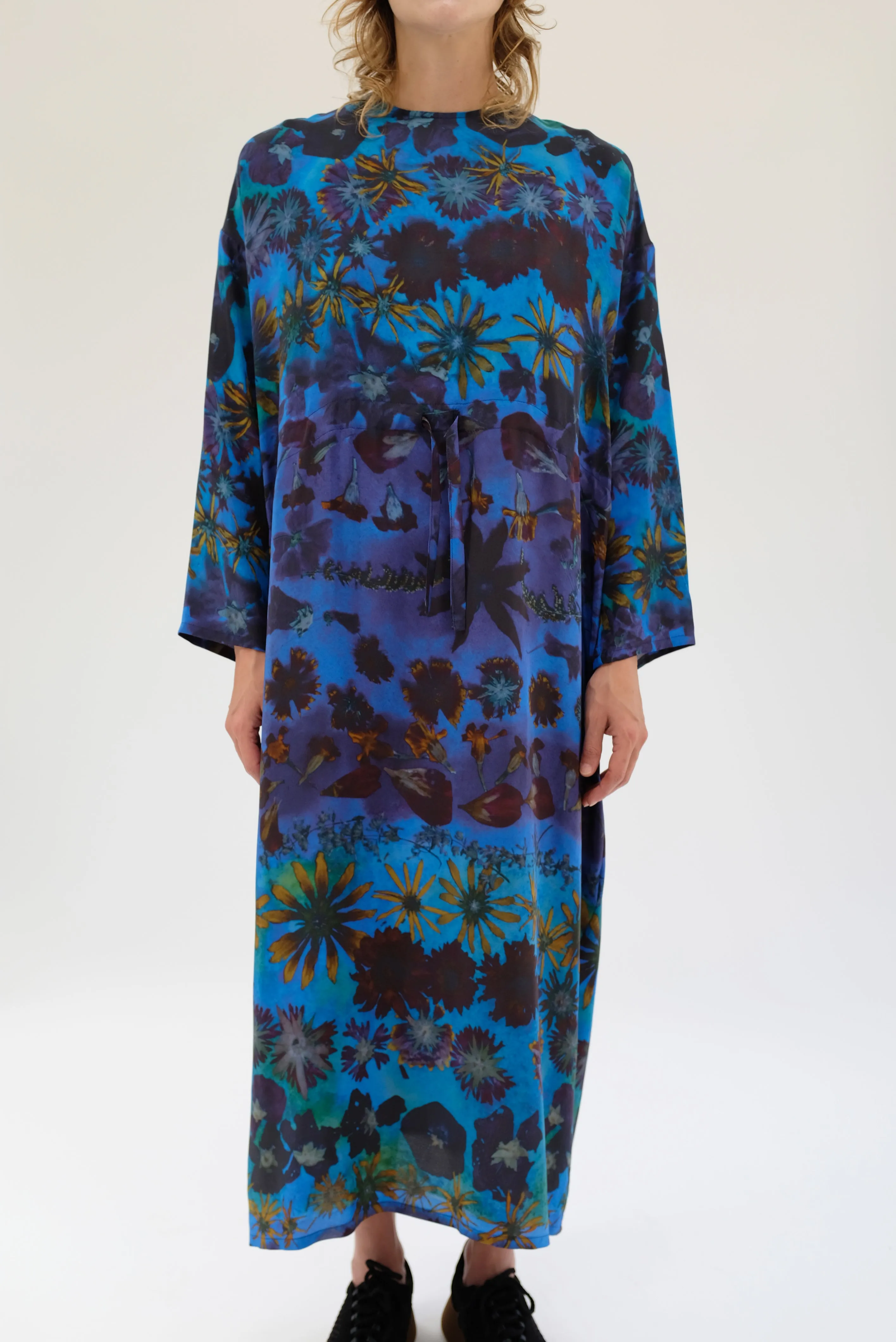 Anntian Simple Silk Dress Print E sold by Beklina