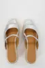 Beklina Low Sedia Sandal Silver sold by Beklina