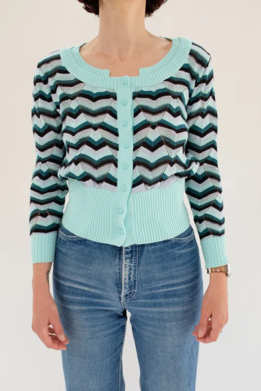 Beklina Prato Cardigan Aqua sold by Beklina