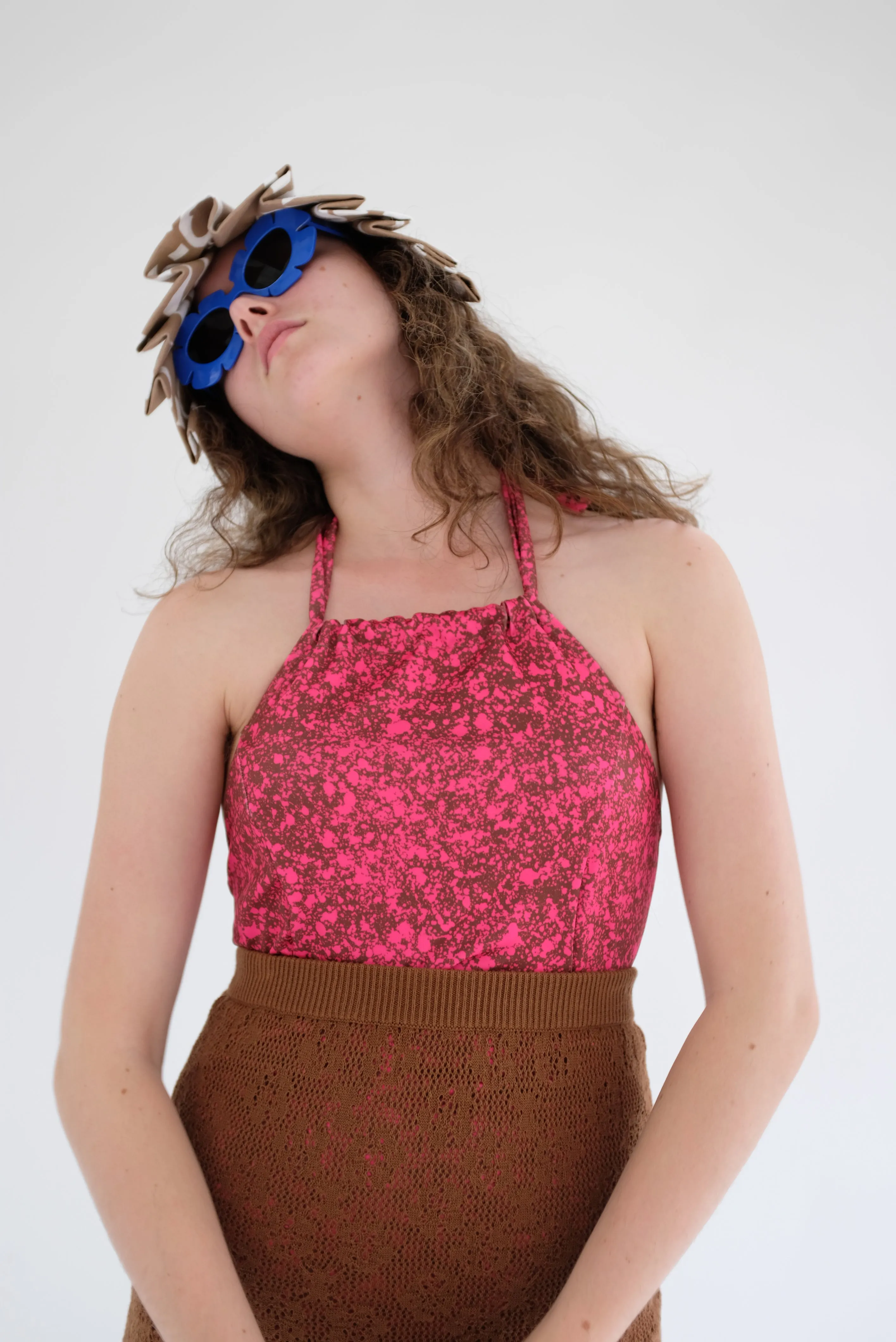 Beklina Halter Swimsuit Lycra Splatter Raspberry sold by Beklina product image thumbnail 2