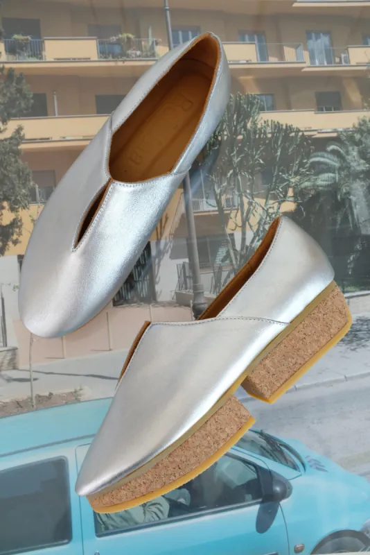 Beklina Tétouan Loafer Silver sold by Beklina