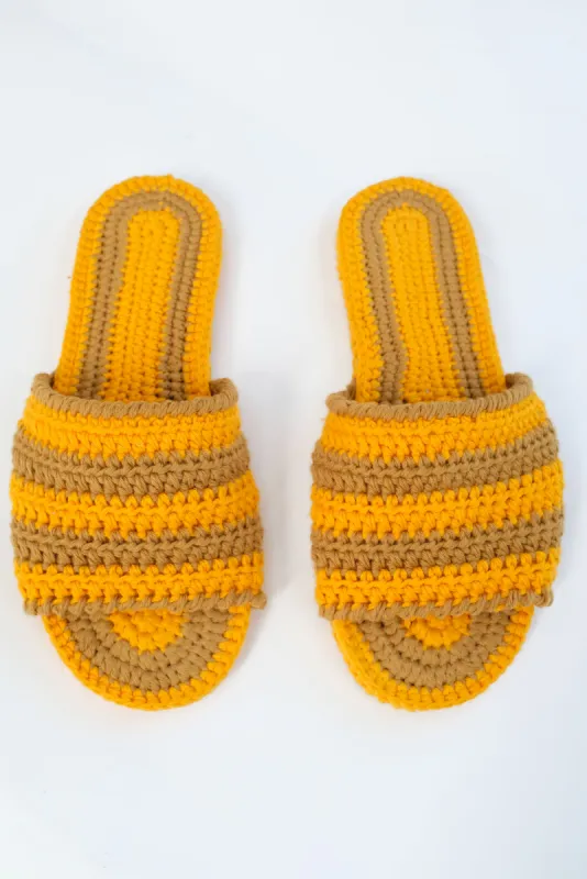 Beklina Crochet Slipper Solar Stripe sold by Beklina